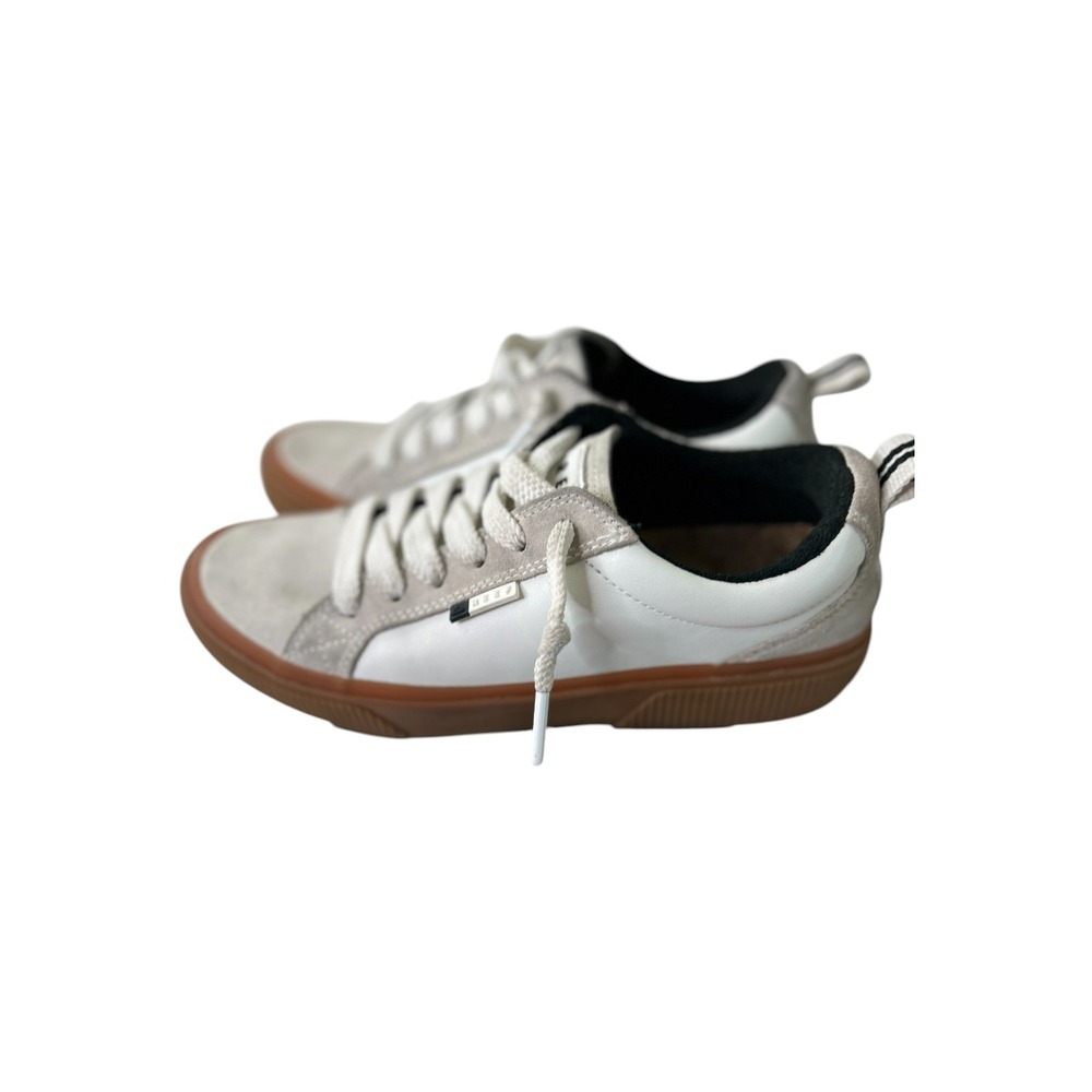 Reef Lay Day Dawn Leather Hidden Wedge Sneakers Grey White Women's Sz 8